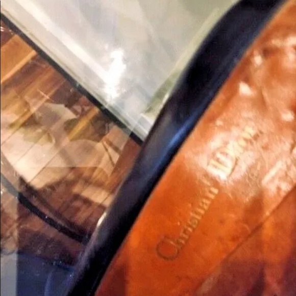 Vtg CHRISTIAN DIOR Black Block Heel logo 6/ 6.5 - Picture 6 of 10